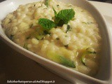 Risotto cremoso ai fiammiferi di Zucchina e Menta