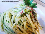 Spaghetto di Gragnano al verde con alici marinate