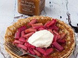 Roasted Rhubarb and Ginger Curd Pancakes