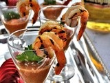 Boozy Barenjager Marinated Shrimp Cocktail