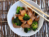 Broccoli Beef with Water Chestnuts and Jasmine Rice