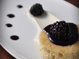 Brown Butter Cake with Goat Cheese Cream & Blackberry Sauce – #TopChef