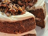 Caramelized Apple Spice Cake with Brie Icing & Sugared Pecans