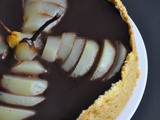 Dark Chocolate Pear & Walnut Tart