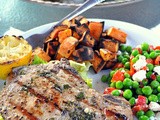 Grilled Pork Chops with Apple Parmesan Salad