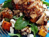 Mustard Crusted Chicken over Quinoa & Roasted Pumpkin Salad