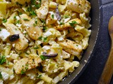 Pasta with Tilapia, Olives and Feta with Greek Yogurt Sauce