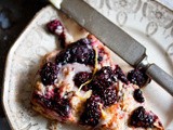 Blackberry Sourdough Scones with Lemony Glaze