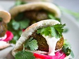 Falafels with Home Made Pita and Creamy Tahini Sauce