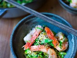 Furikake Brussel Sprouts and Shrimp