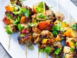 Grilled Jerk Chicken and Peach Skewers