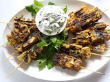 Grilled Tandoori Skewers with Cucumber Mint Raita