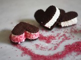 Ice cream Sandwiches with Bittersweet Chocolate Heart Cookies