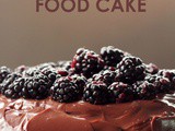 Classic Devil’s Food Cake topped with Blackberries