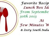 Announcing  Favorite Recipe Event For The Month Of September : Lunch Box Ideas