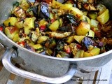 Roasted Potato and Eggplant With Swiss Chard