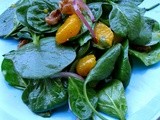 Spinach Salad With Madarine Orange And Candied Walnut In 10 Minutes