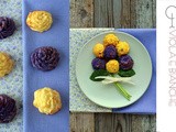 Bouquet di patate duchesse viola e bianche