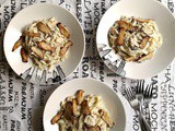Pasta with cream, Oyster King mushrooms and tarragon sauce