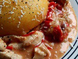 Two love gods & Polenta with chicken in white sauce