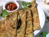 Aloo-Methi Stuffed Paratha | Potato-Fenugreek leaves Stuffed Indian Flatbread (vegan)