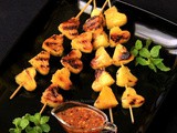 Grilled Pineapple Skewers with Chili-Honey Drizzle