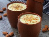 Kesar Badam Lassi | Saffron-Almond Yogurt Drink (sugar free)