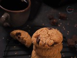 Tahini Cookies with Choco Chunks (egg free, butter free)