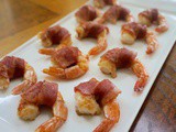 Soy Glazed Turkey Bacon Wrapped Shrimp