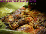 Prawns Cooked in Banana Leaves