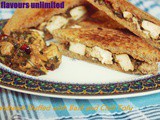 Tofu Stir Fried with Basil and Chili - Stuffed to make a Vegan Sandwich