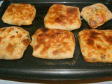 Moroccan baked Rghaifs with seasoned Kofta (ground beef)