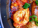 Moroccan cow/calf or sheep brain's with tomato sauce and chermoula