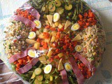 Moroccan  salade composée  with cooked vegetables