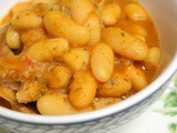 Moroccan white beans stew/salad in a red sauce