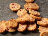 Savoury Moroccan fekkas (biscuits) with spicy salami and cheese