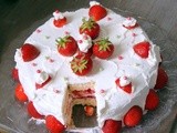 Strawberry and elderflower cake