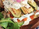 Gegrillte Zucchini, Auberginen & Räucherlachs Lasagne