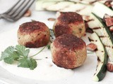 Rote Linsen Falafel mit Grillgemüse