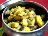 Raw Banana stir fry / Plantain poriyal / Valakkai Poriyal