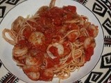 Angelic Pasta and Shrimp in a Skillet