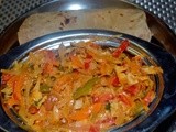 Cabbage capsicum masala