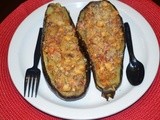 Fish stuffed Aubergine