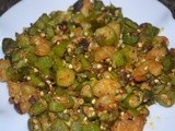 Prawn Okra stir fry/Eral vendakkai varuval