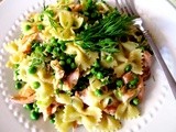 Farfalle Pasta with Cream, Salmon, and Peas