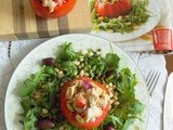 Tuna Salad-Stuffed Tomatoes with Arugula