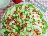 Pomegranate & Pear Salad with Yogurt Dressing (a Christmas Salad)