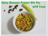 Spicy Banana Peppers Stir Fry with Canned Tuna