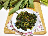 Sweet Potato Leaves Stir Fry (Bathala Kola Recipe)