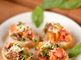 Cherry Tomato Bruschetta with Parmesan Cheese